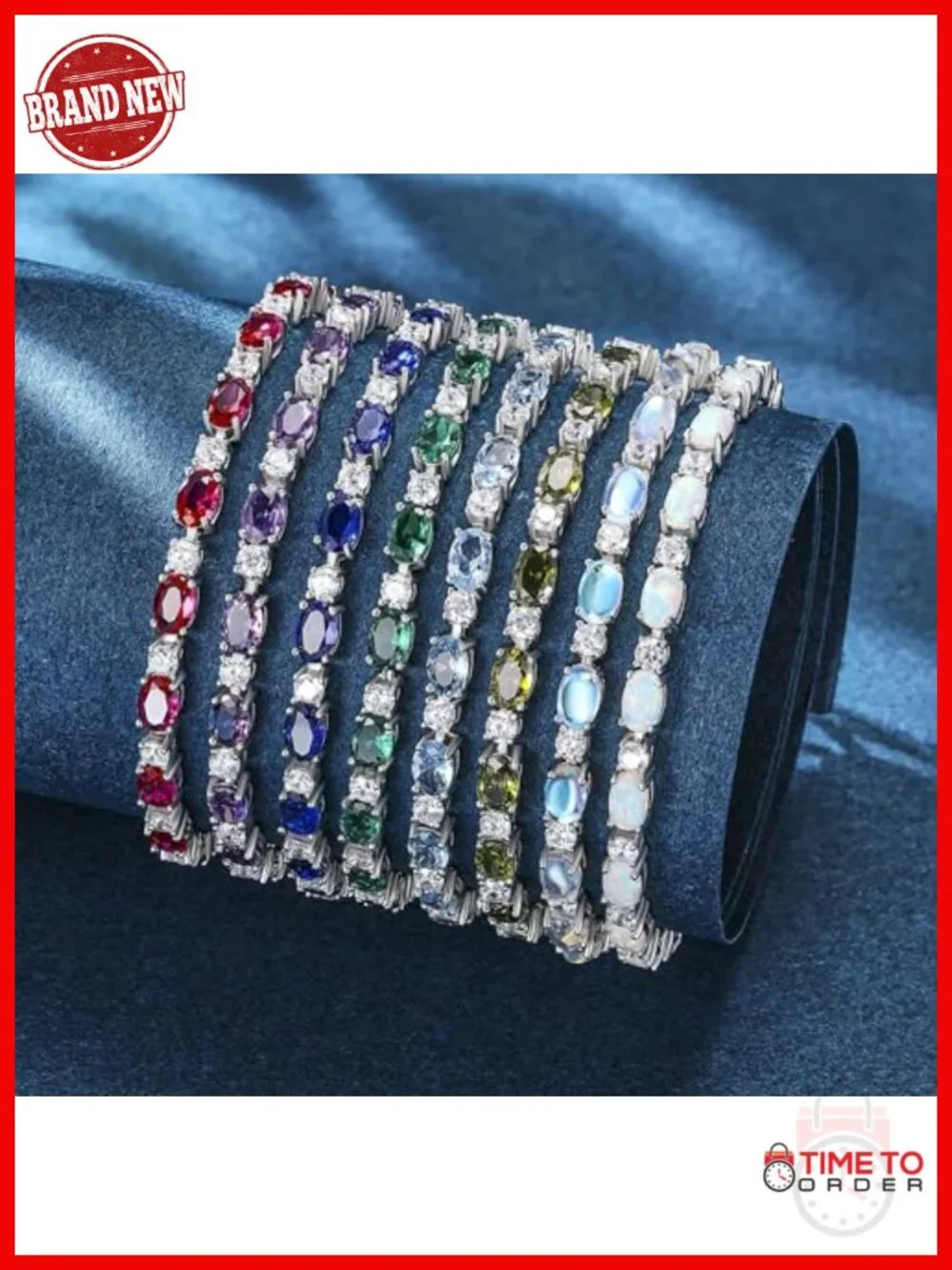 Sterling Silver Tennis Bracelet Adjustable Bolo Ruby